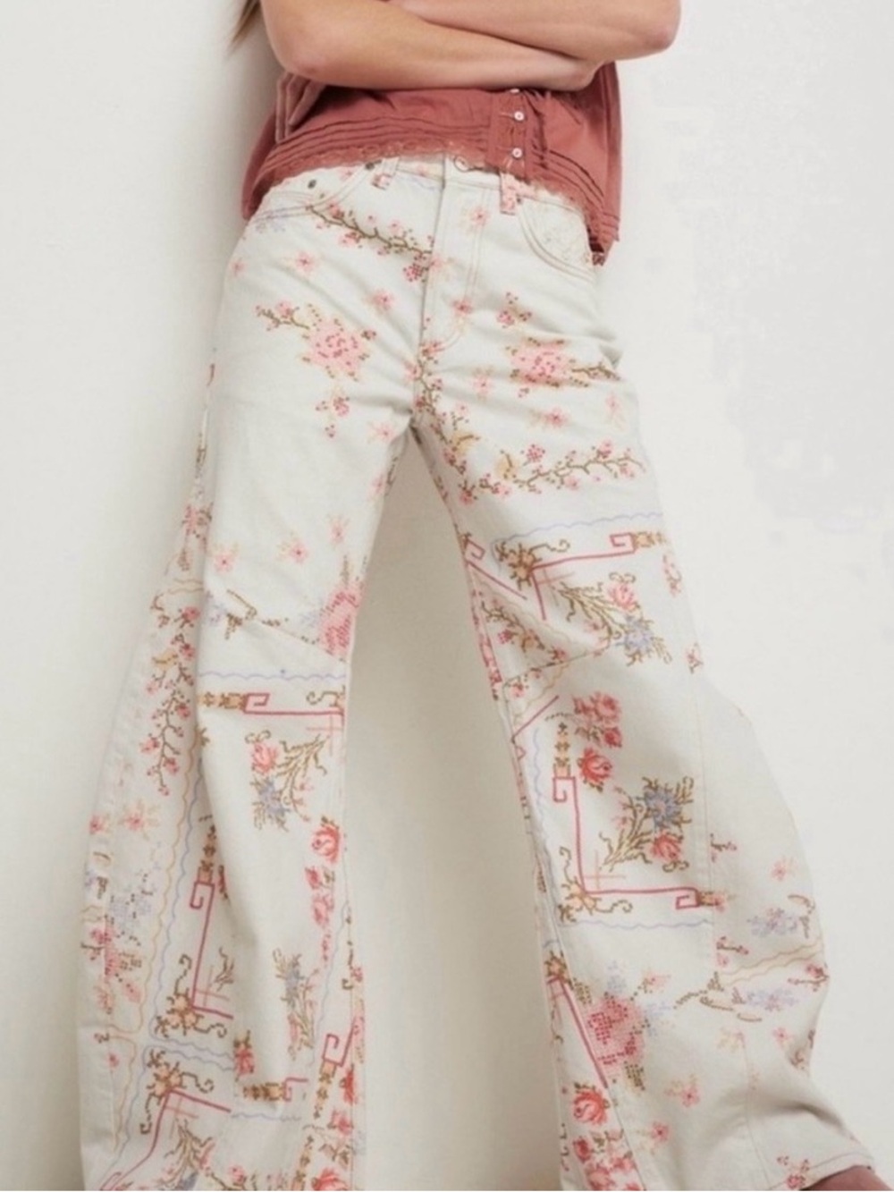 We The Free Eden Slouch Wide-Leg Denim Size 24 NWT